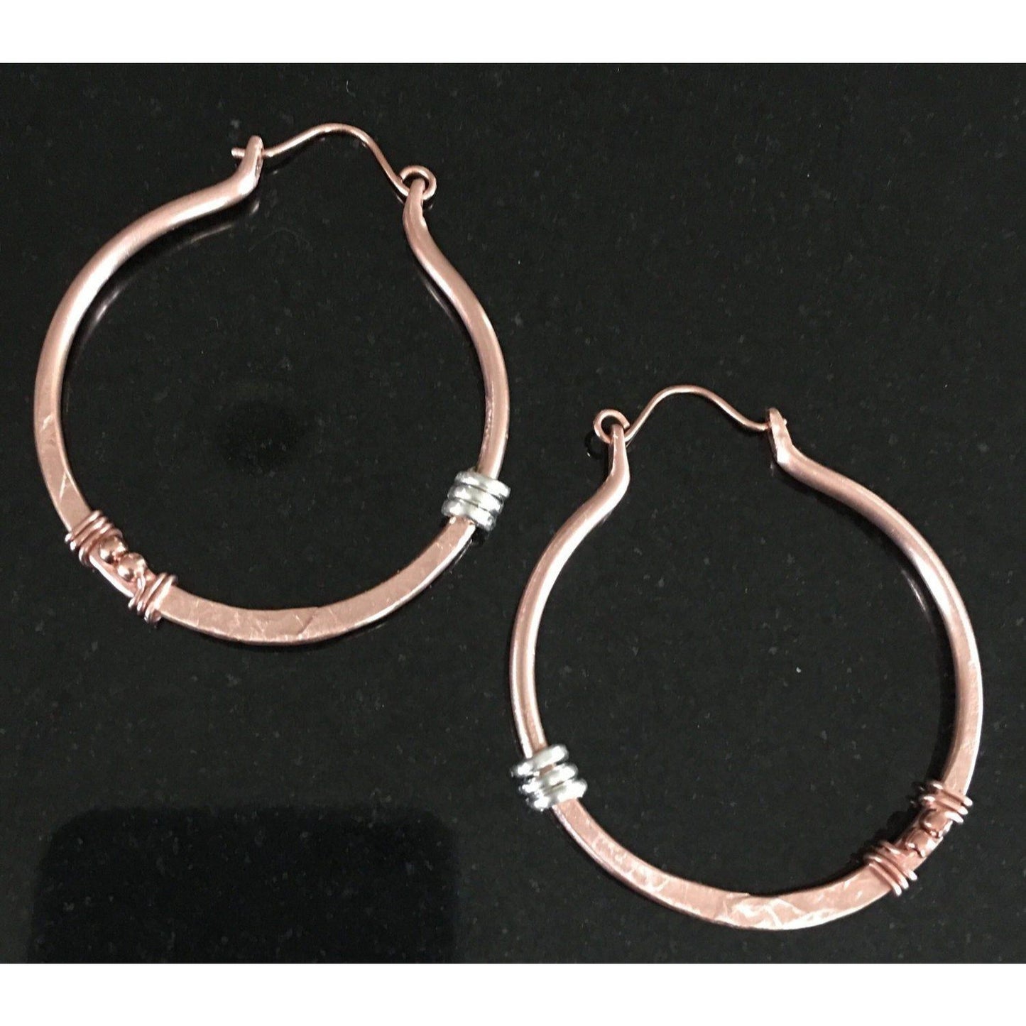 Copper Hoop Earrings, Rustic Earrings, Hammered Copper, Boho Earrings, Bohemian Earrings, Copper Jewelry