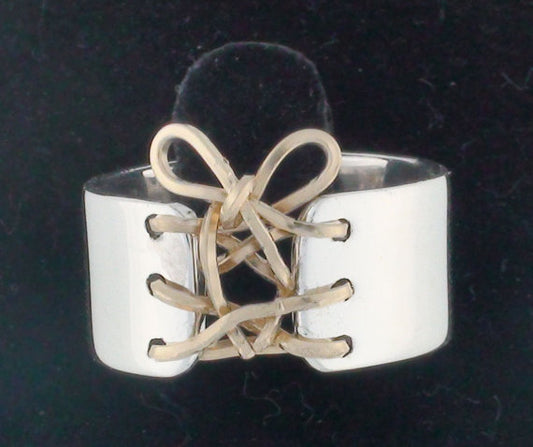 Auralee's Mini Corset Ring Sterling Silver 14K Gold Filled Corset Ring