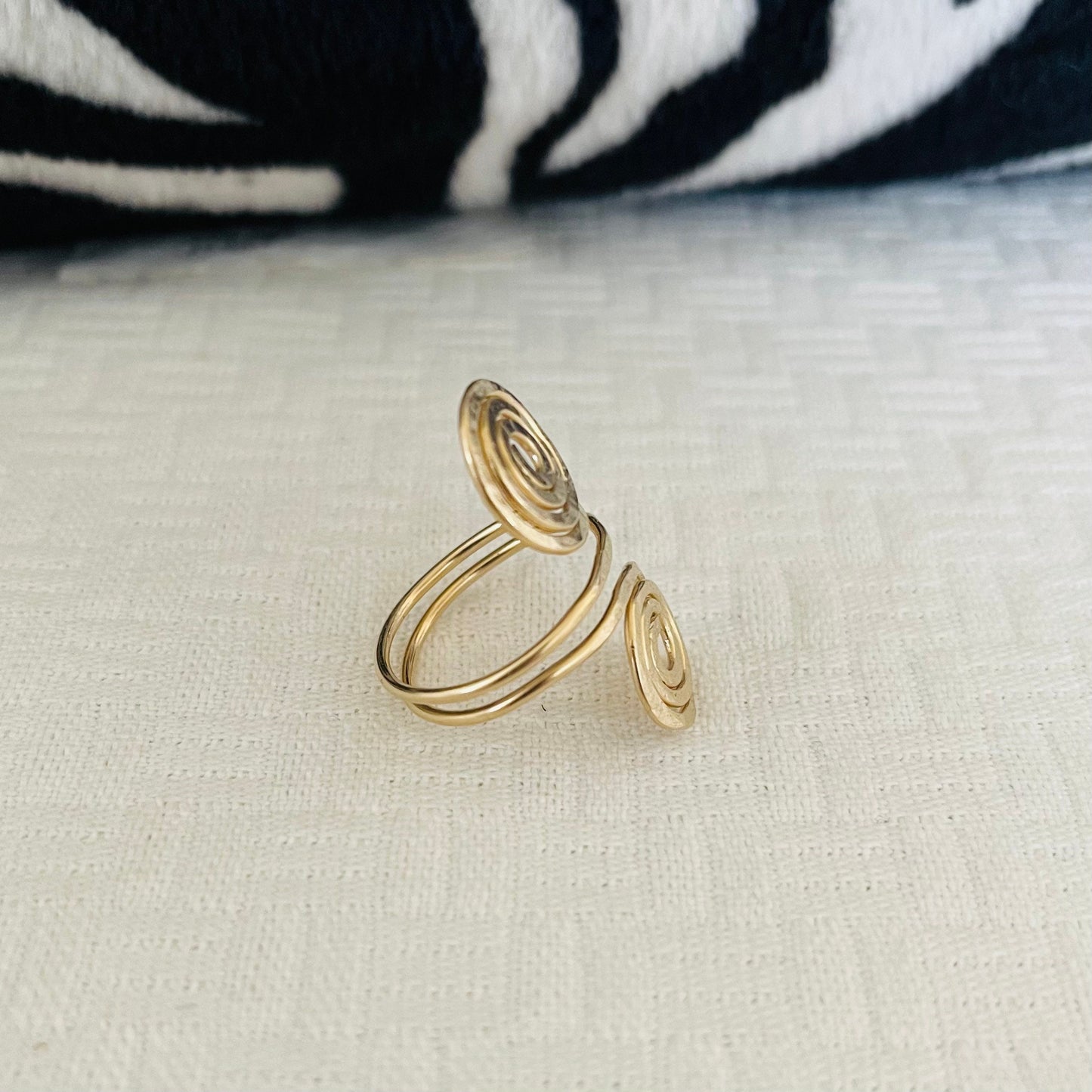 14K Double Swirl Ring Gold Filled Spirals