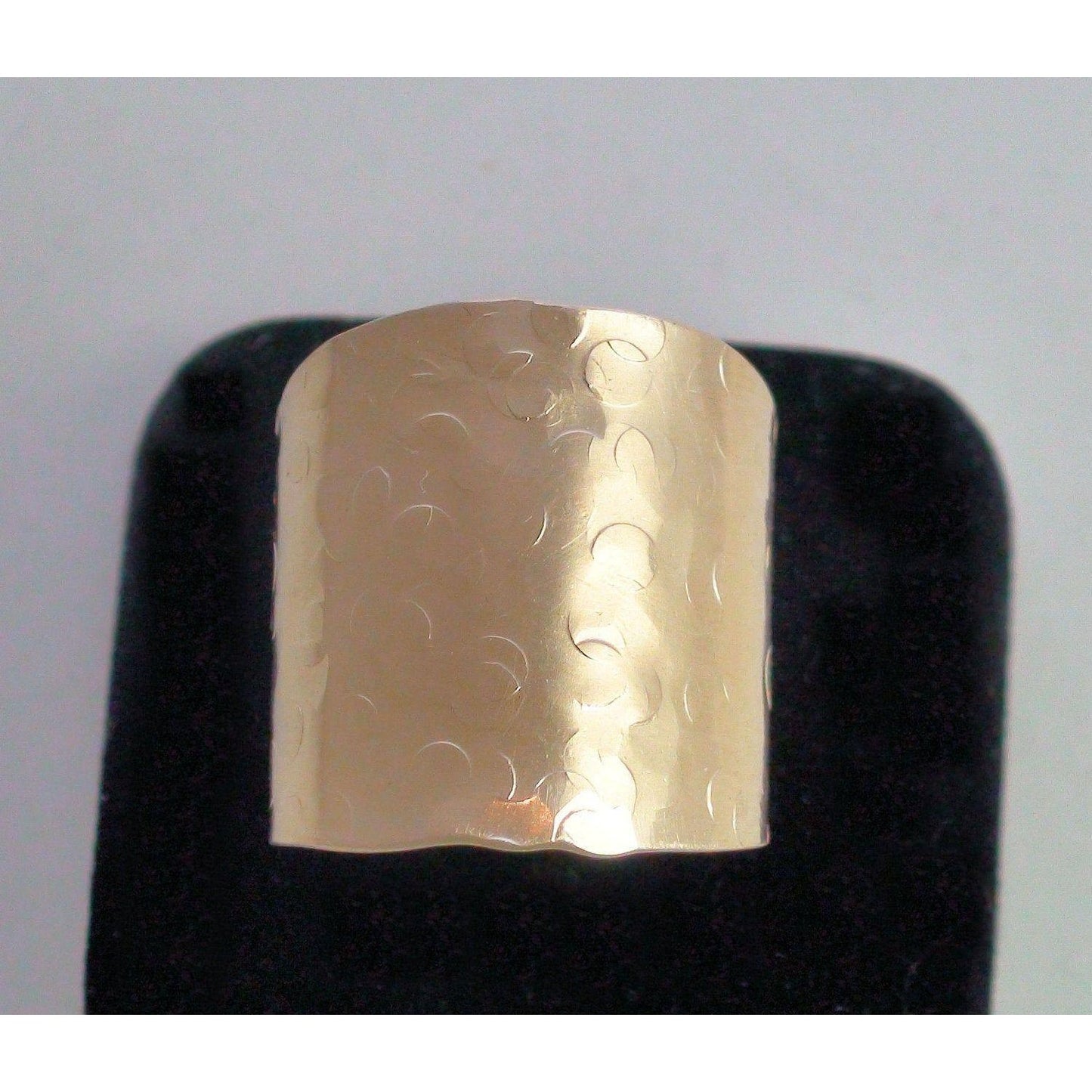 Brass Wide Band Statement Cuff Ring Hammered or Smooth