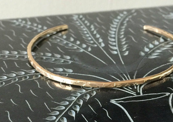 Handmade 14k Gold Filled Skinny cuff Bracelet Set - Gold Skinny Cuff- Cuff Bracelet Set- minimalist Bangles, Champagne Collection