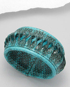 Turquoise Snakeskin Cuff Bracelet