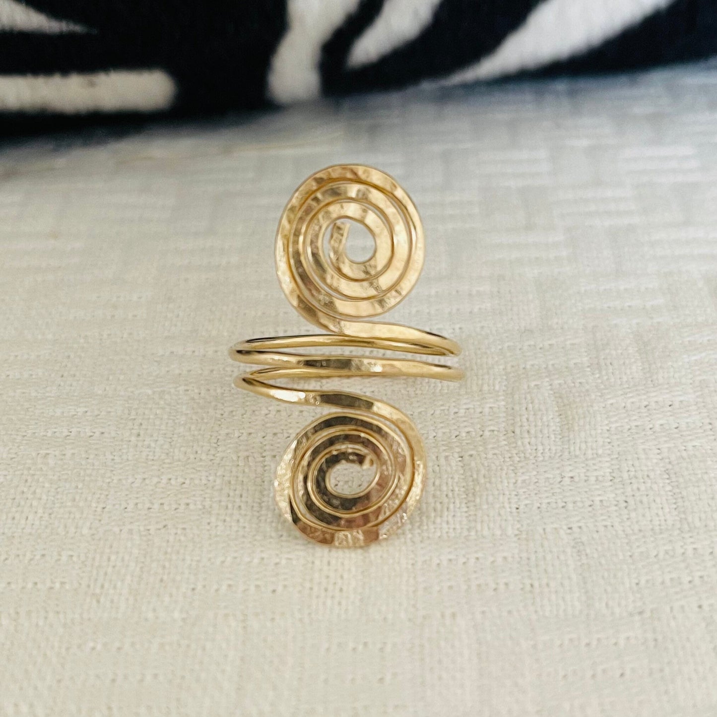 14K Double Swirl Ring Gold Filled Spirals