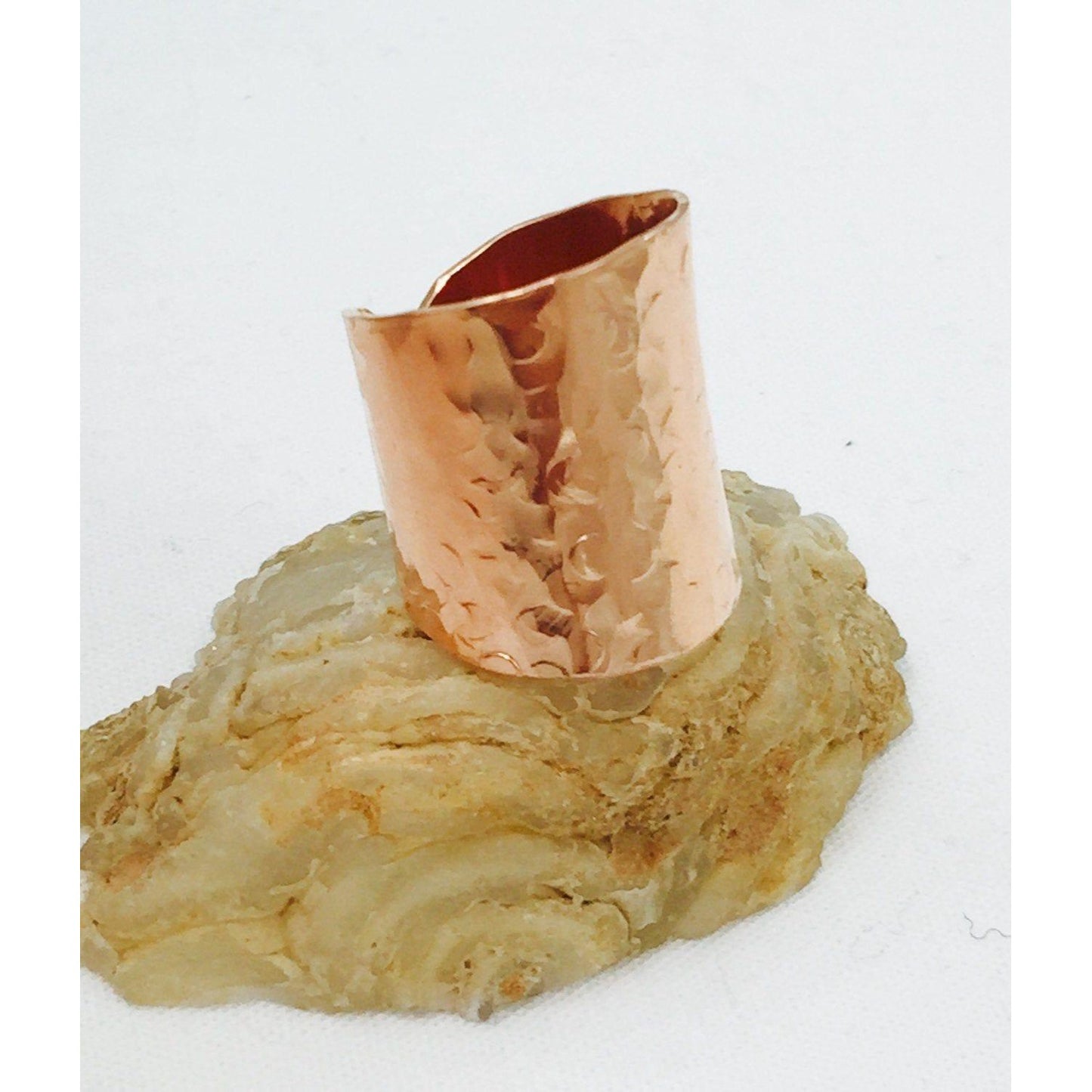 Cuff Ring, Wide band Ring, Copper Tube Ring, Statement Ring, Copper Ring, Champagne Collection