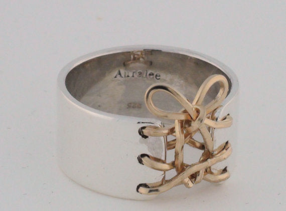 Auralee's Mini Corset Ring Sterling Silver 14K Gold Filled Corset Ring